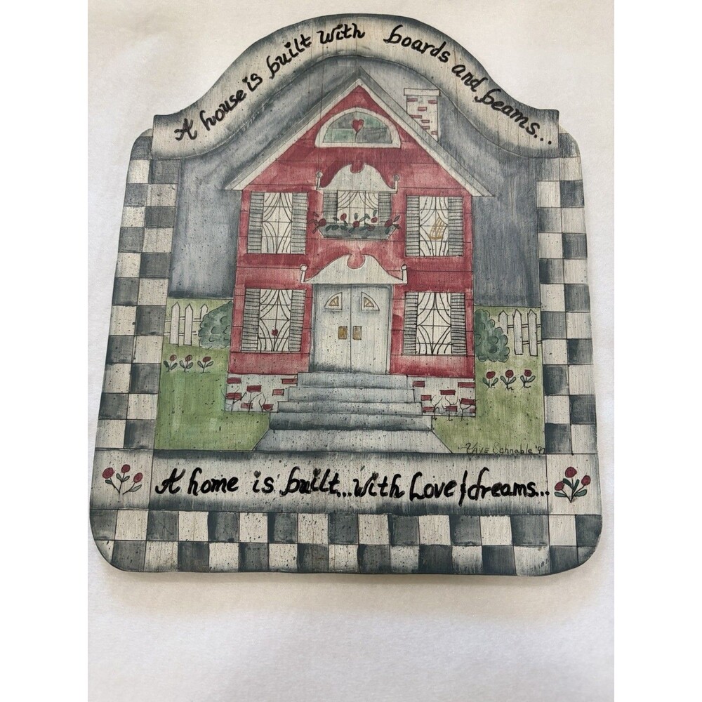 Vintage Hand Painted Sign Home Farmhouse 90s Decor Country Cottage Rustic Decor